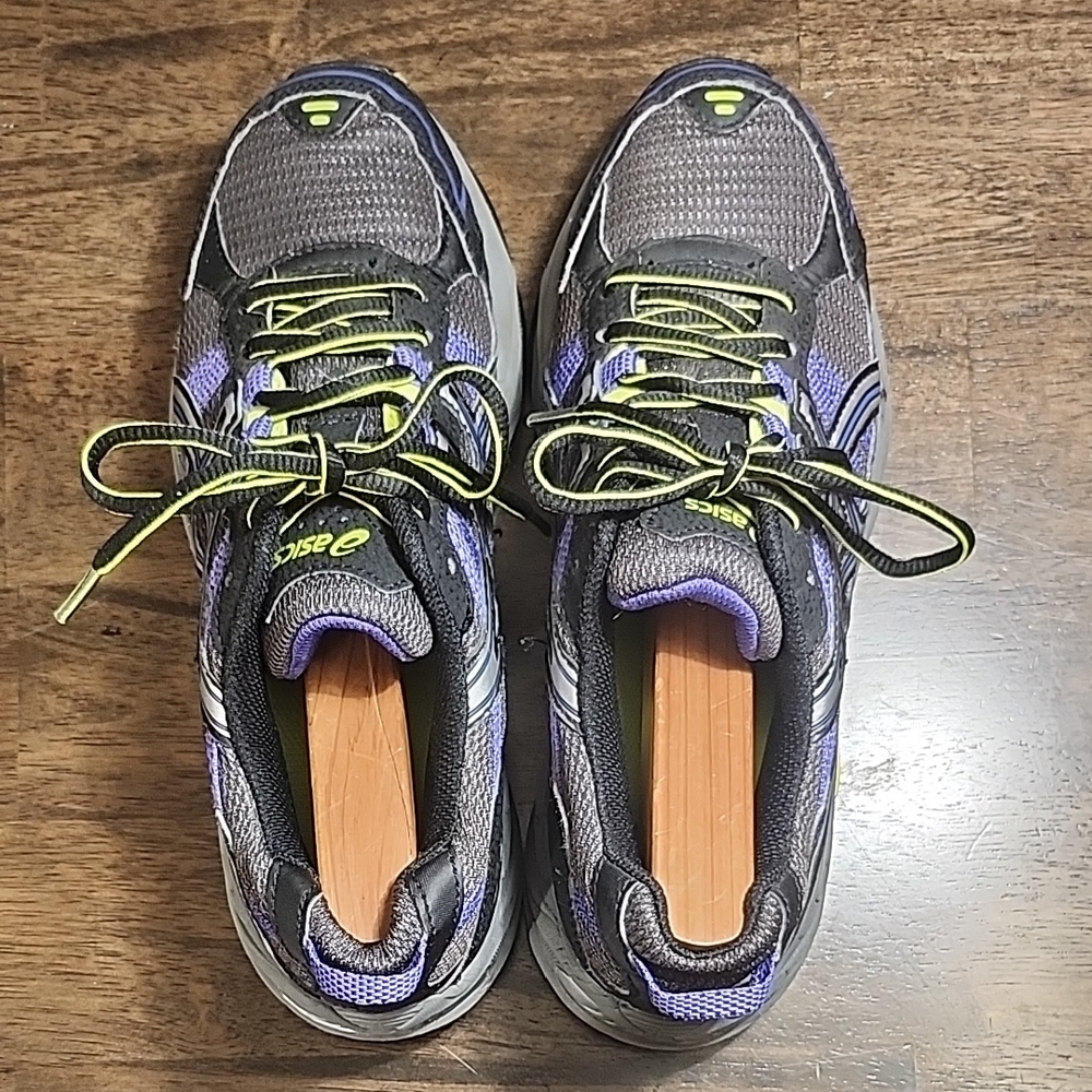 Asics Black and Purple Running Shoes